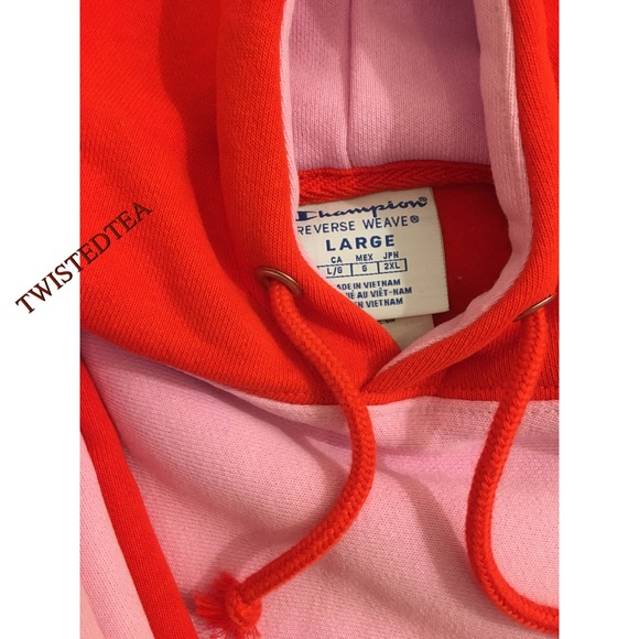 New Reverse weave hoodie sweatshirt color block L - Picture 10 of 12